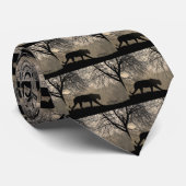 Tiger und Hirsch Krawatte (Gerollt)