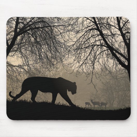 Tiger und Hirsch Mousepad (Vorne)