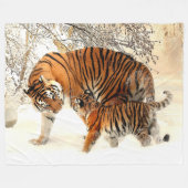 TIGER und ihr CUB Fleecedecke (Vorderseite (Horizontal))