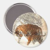 Tiger und ihr Cub Magnet (Vorderseite/Rückseite)
