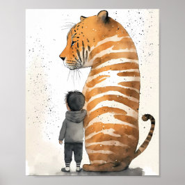 Tiger und Junge Poster