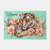 Tiger und Jungtier Fußmatte (Vorderseite)