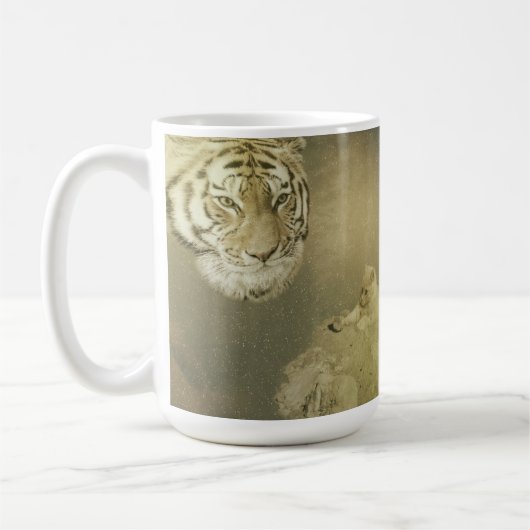 Tiger und Kätzchen, Tasse des Kaffees (Links)