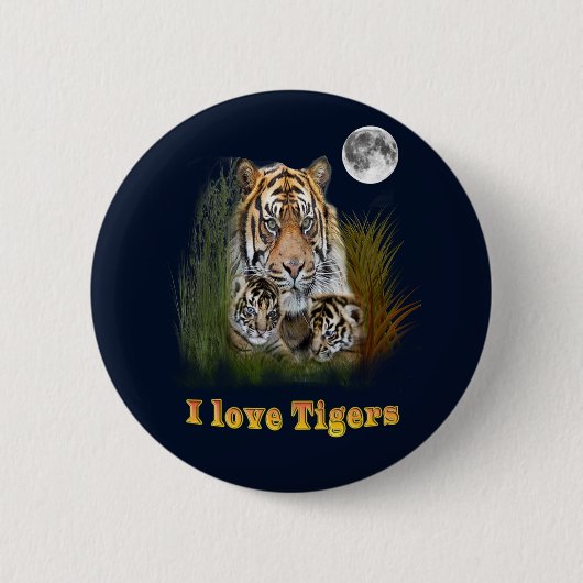 Tiger und Knochen Button (Vorderseite)