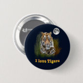 Tiger und Knochen Button (Vorne & Hinten)