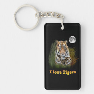 Tiger und Knochen Schlüsselanhänger