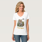 Tiger und Knochen T-Shirt (Vorderseite Vollansicht)