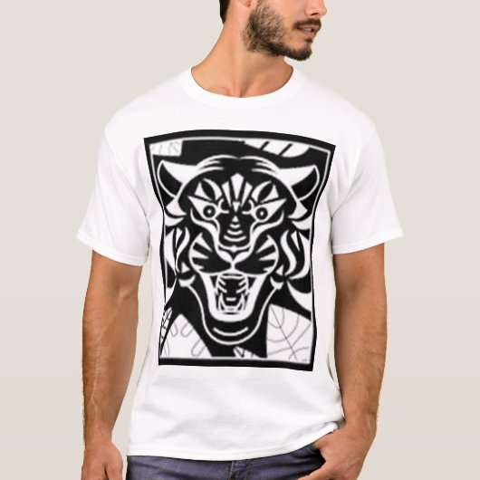 Tiger und Kran T-Shirt (Vorderseite)