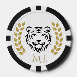Tiger und Laurel Schwarz und Gold Pokerchips