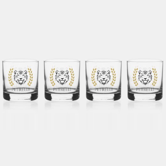 Tiger und Laurels Whiskyglas (Vorderseite)