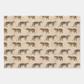 Tiger und Leoparden auf Tan Geschenkpapier Set (Vorderseite)
