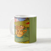 Tiger und Leoparden-Wrestling Kaffeetasse (Vorderseite Links)