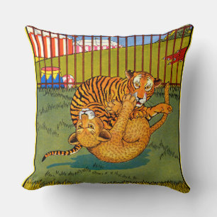 Tiger und Leoparden-Wrestling Kissen