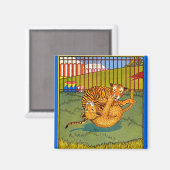 Tiger und Leoparden-Wrestling Magnet (Vorderseite/Rückseite)