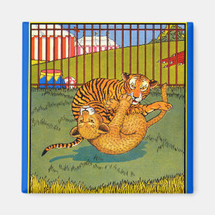 Tiger und Leoparden-Wrestling Magnet