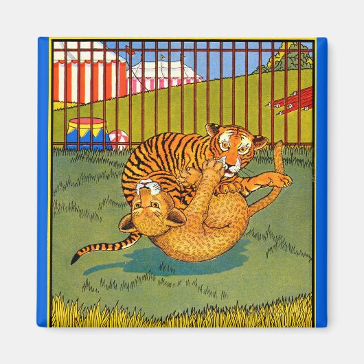 Tiger und Leoparden-Wrestling Magnet (Vorne)