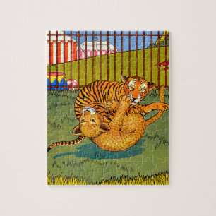 Tiger und Leoparden-Wrestling Puzzle
