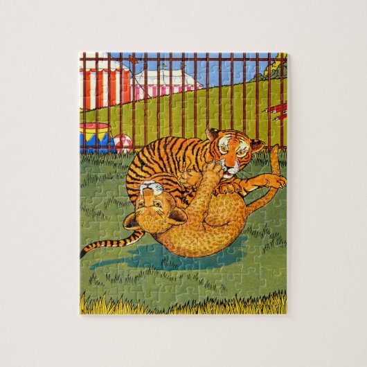 Tiger und Leoparden-Wrestling Puzzle (Vertikal)