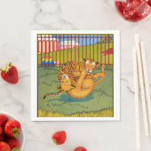 Tiger und Leoparden-Wrestling Serviette (Beispiel)