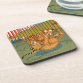 Tiger und Leoparden-Wrestling Untersetzer (Linke Seite)