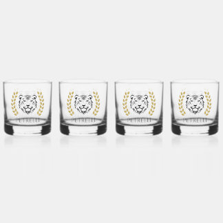 Tiger und Lorbeeren Whiskyglas