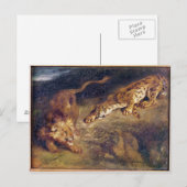 Tiger und Löwe Postkarte (Vorne/Hinten)