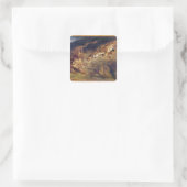 Tiger und Löwe Quadratischer Aufkleber (Tasche)