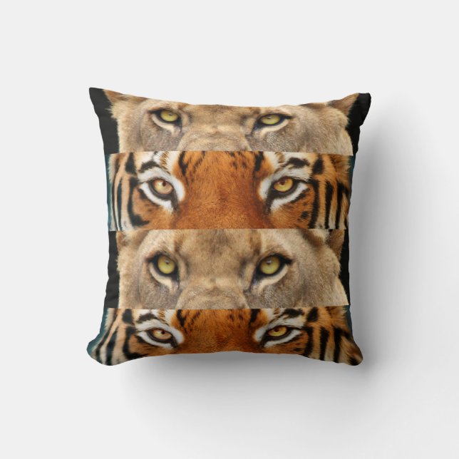 Tiger- und Löweaugen Foto Kissen (Vorderseite)