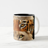 Tiger- und Löweaugen Foto Zweifarbige Tasse (VorderseiteRechts)