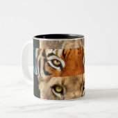 Tiger- und Löweaugen Foto Zweifarbige Tasse (Vorderseite Links)