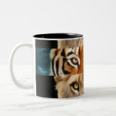Tiger- und Löweaugen Foto Zweifarbige Tasse (Links)