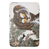 Tiger und Magpie Minhwa unter Pine Tree Badematte (Vorderseite Vertikal)