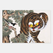 Tiger und Magpie Minhwa unter Pine Tree Geschenkpapier Set (Vorderseite)