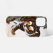 Tiger und Magpie Minhwa unter Pine Tree iPhone Hülle (Rückseite (Horizontal))