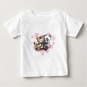 Tiger und Panda Baby T-shirt (Vorderseite)