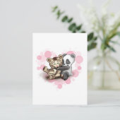 Tiger und Panda Postkarte (Stehend Vorderseite)