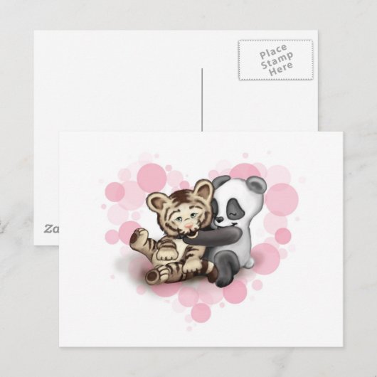 Tiger und Panda Postkarte (Vorne/Hinten)