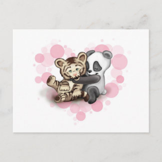 Tiger und Panda Postkarte