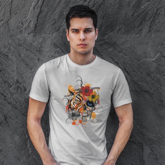 Tiger und Schädel T-Shirt