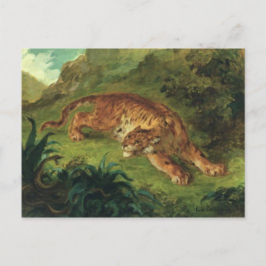 Tiger und Schlange, 1858 Postkarte (Vorderseite)