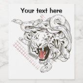 Tiger und Schlangen Weinetikett (Einzelnes Label)