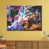 Tiger und Schmetterling Leinwanddruck (Insitu (Wohnzimmer))