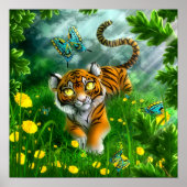Tiger und Schmetterlinge Poster (Vorne)
