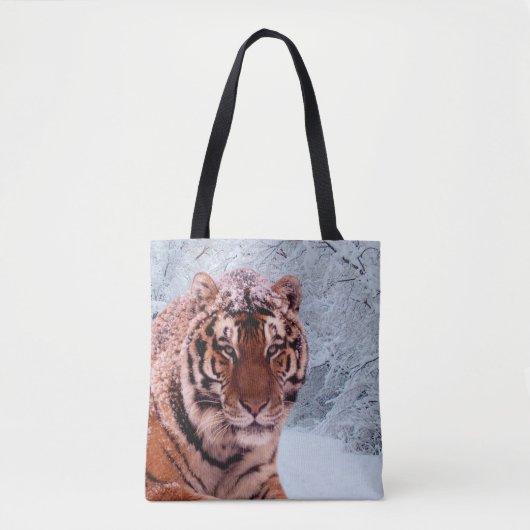 Tiger und Schnee Tasche (Vorderseite)