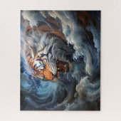 Tiger und Sturm Surreal Fantasy Art Puzzle (Vertikal)