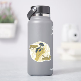 Tiger und Sunburst Boho Graphic Aufkleber