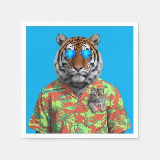 Tiger und Tabby Napkin Serviette (Vorderseite)