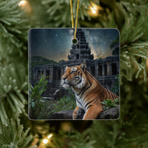 Tiger und Temple Keramikornament