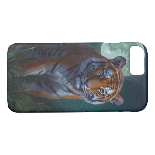 Tiger und Vollmond Case-Mate iPhone Hülle (Rückseite (Horizontal))