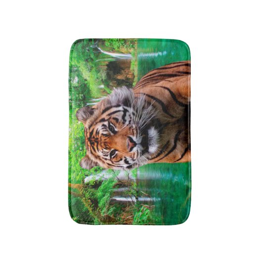 Tiger und Wasserfall Badematte (Vorderseite Vertikal)